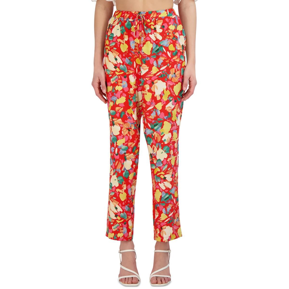 BCBGeneration Womens High Waisted Slim Leg Tie Front Pant with Pockets