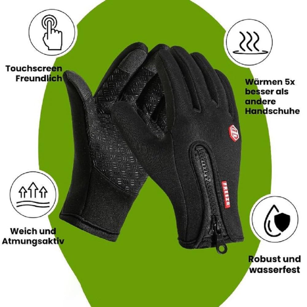 FUFRE Freezer Thermo Handschuhe, Thermohandschuhe Winter Herren Mit Wasserabweisender Beschichtung Und Touchscreen-Funktion, Ideal Für 