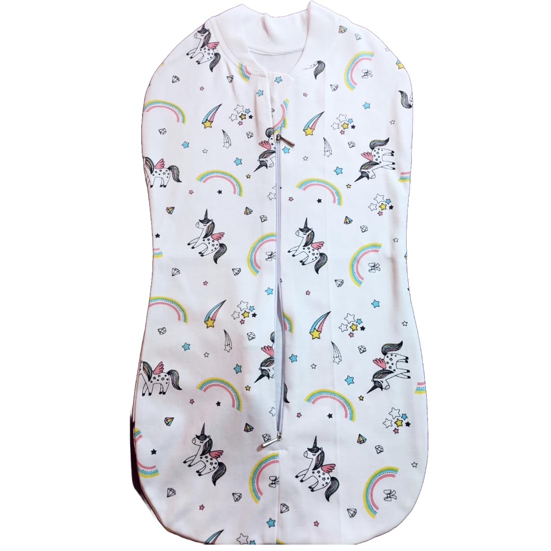 Zipper Swaddle Sleeping Sack/Blankets/Pod/Wrap/Bag New Born Baby for 0-3 Months (Pack of 1) (Rainbow Design)-image-14