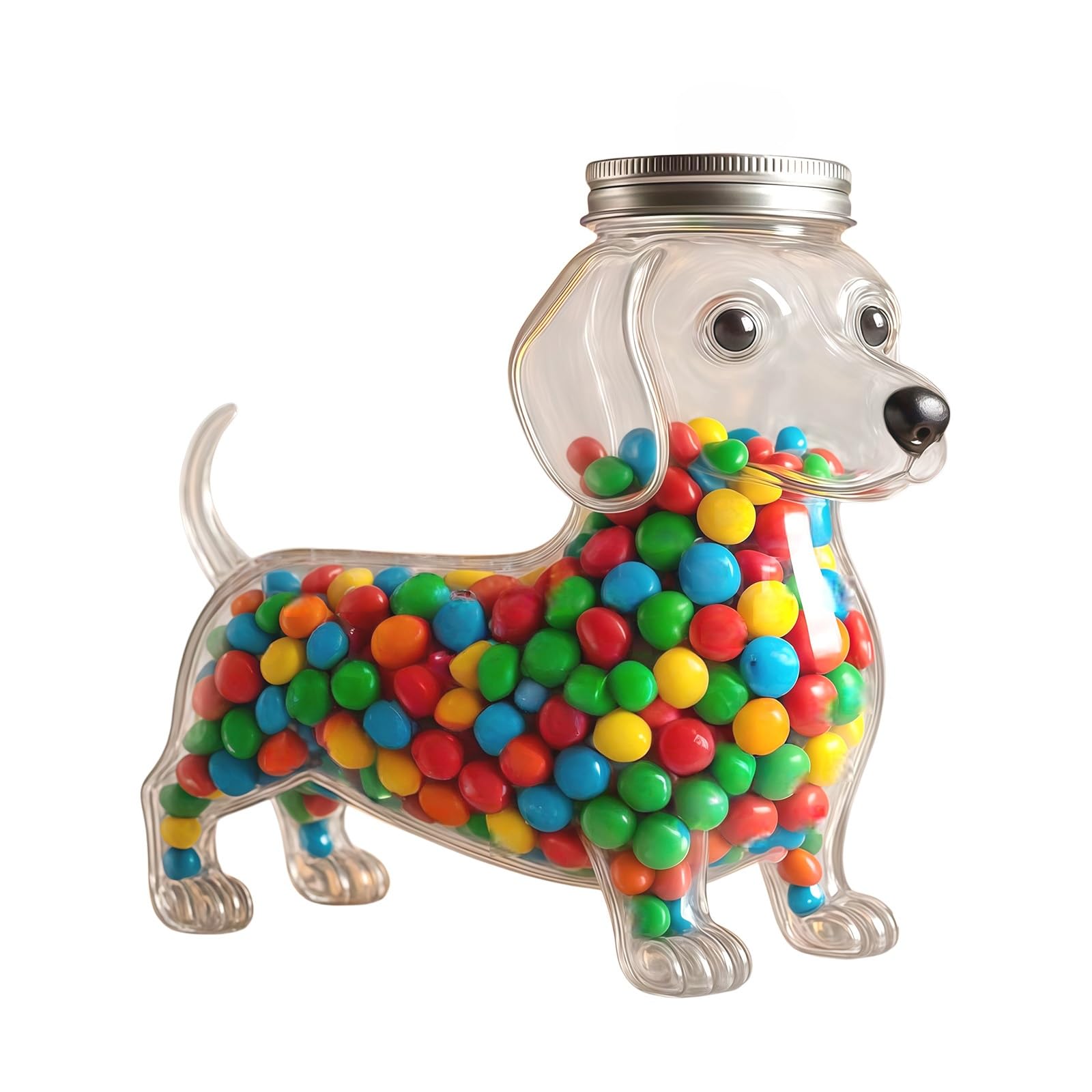 Kalttoy Premium Borosilicate Glass Storage Jar with Dachshund Design Leakproof Treat Container