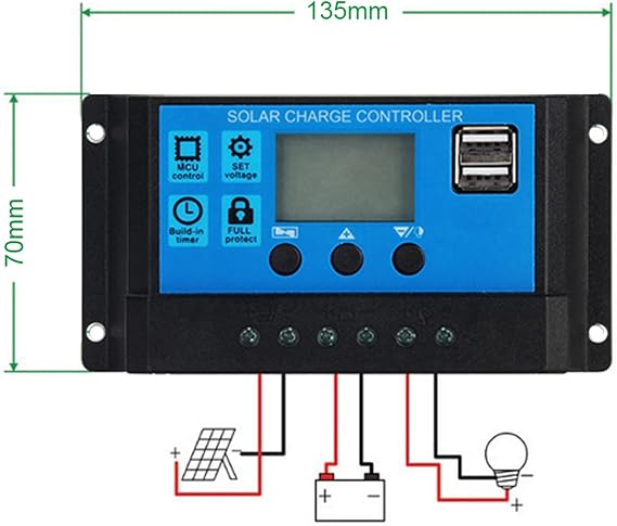 Solar Charge Controller 60A/50A/40A/30A/20A/10A 24V Automatic Solar Charger