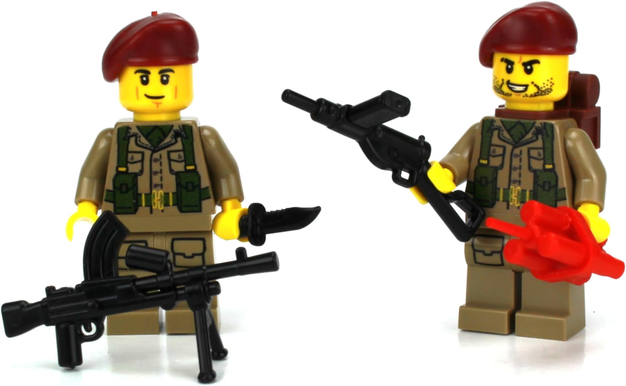 1.6 Inches Tall Collectible British SAS WW2 Soldiers Custom Minifigures | Genuine Military Minifig | Printed in The USA | Ages 10+ to Adult AFOL