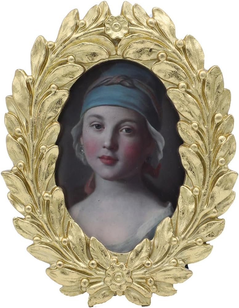 YULINKYULINK 2.5x3.5 Small Vintage Oval Picture Frame, Mini Antique Ornate Gold Photo Frame, for Tabletop and Wall Display, Decorative Retro Home Decor, Old Fashioned Photo Gallery Art