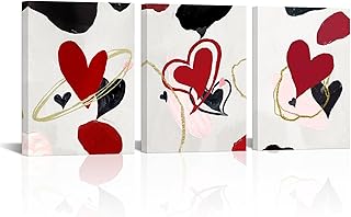 12 Burgundy Bedroom Ideas for Rich Elegant Cozy Depth 21 sechars 3 Pieces Burgundy Red and Black Wall Art Decor Abstract Love Hea...
