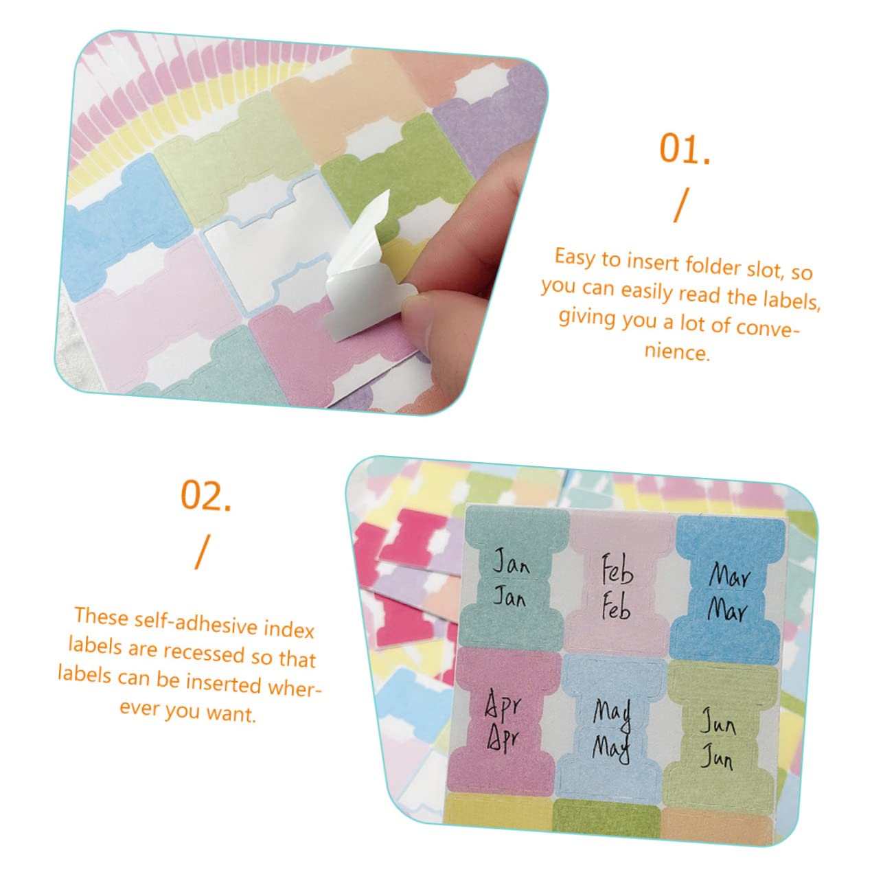 4 Set Etichette Adesive Colorate Scrivibili Per Libri Divisorie Spesse Resistenti Tab Indicizzatori Autoadesivi Per Quaderni E 50 Fogli*4