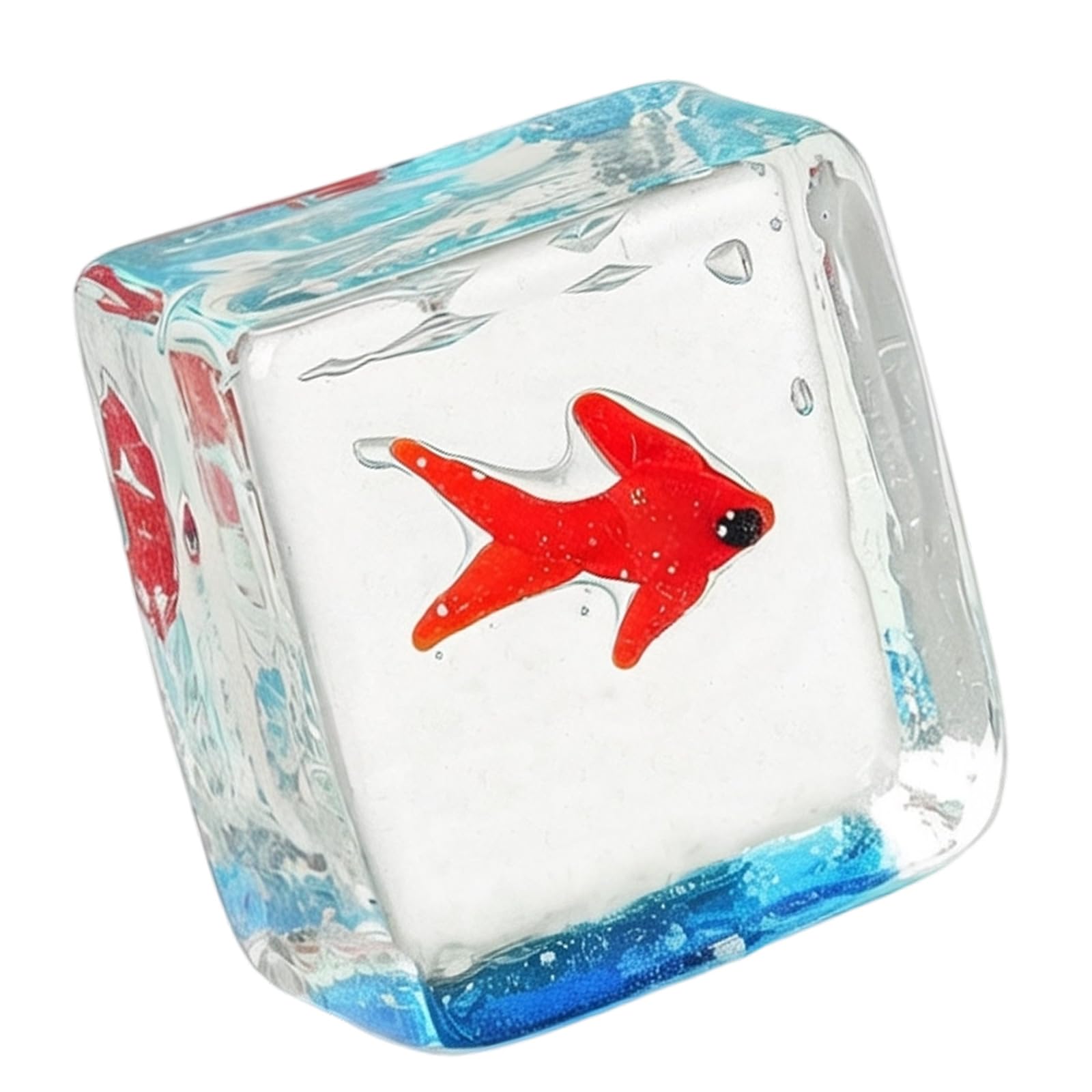 Msioytog D Elicate Handpainte Fish Sculpture Glass Housewarmings Present Or Collectible For Bookshelfs Or Tabletop Lovely Esktop Ecoration