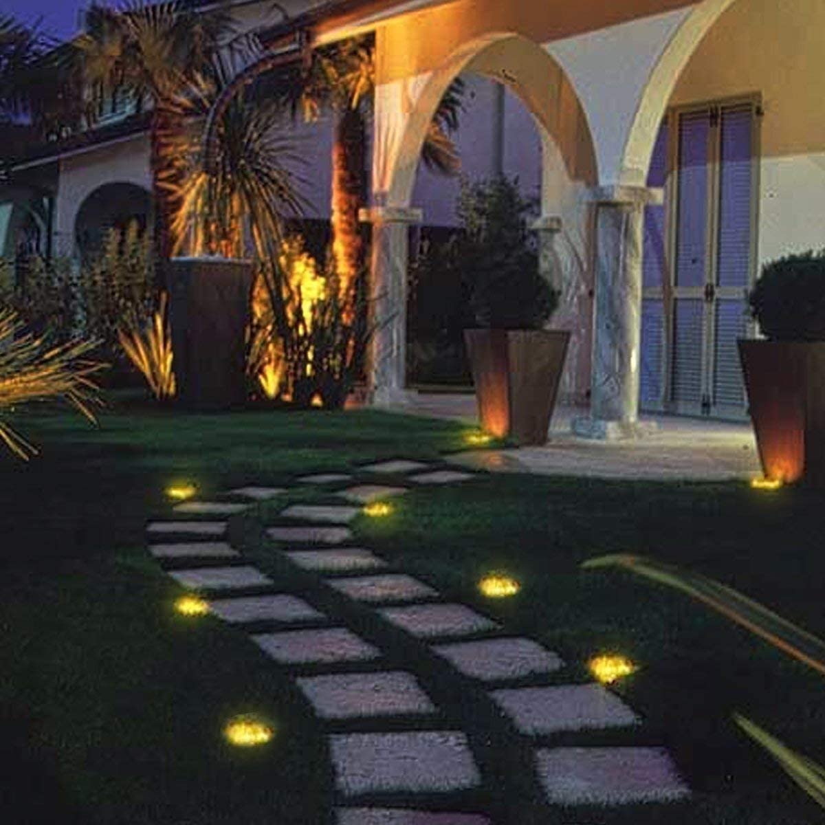 Lampes solaires de Jardin d'extérieur, Lampes solaires au Sol IP65 étanche LED lampadaire lumière Lampe Solaire en Acier Inoxydable pour escalier, allée de Paysage