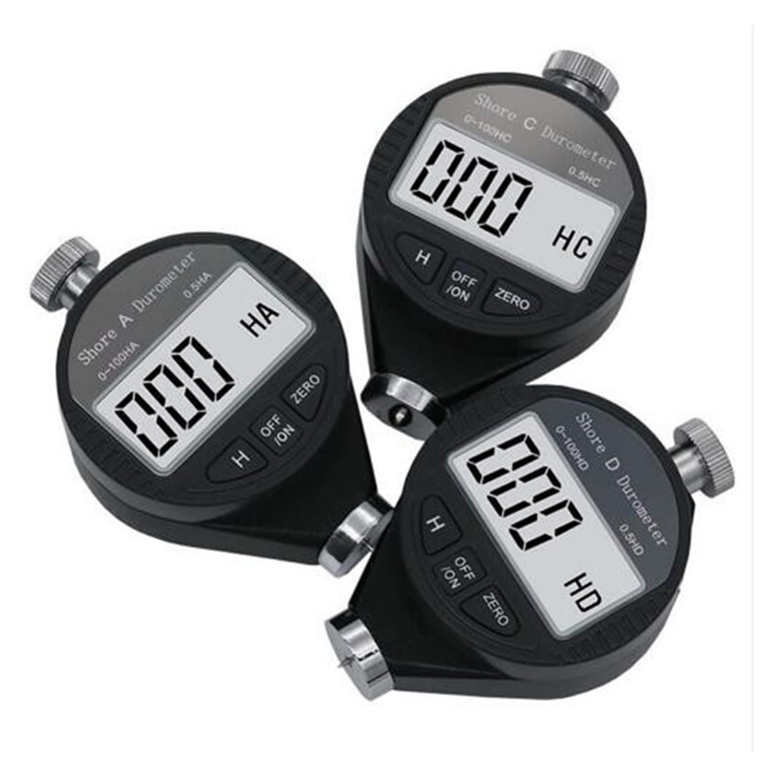 Twardościomierz, A/C D Tester twardości Opona Plastikowa Gumowa Narzędzie Testowe Cyfrowe Durometr LCD Di-blay 0-10 0ha (Brak baterii)(C)