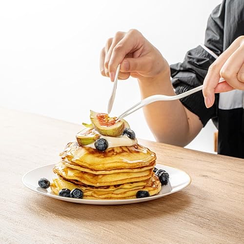 Miniatura 6 de Restaurantware Moderna - Platos desechables de 7.5 pulgadas, 40 platos de plástico duraderos para fiestas, platos llanos de plástico blanco