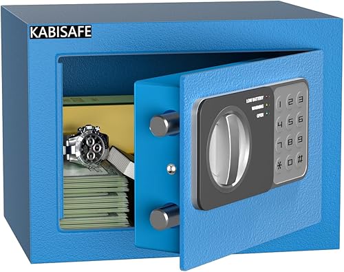 Caja de seguridad con teclado de seguridad digital, caja de seguridad pequeña de acero sólido, caja de seguridad pequeña de 0.3 pies cúbicos, para