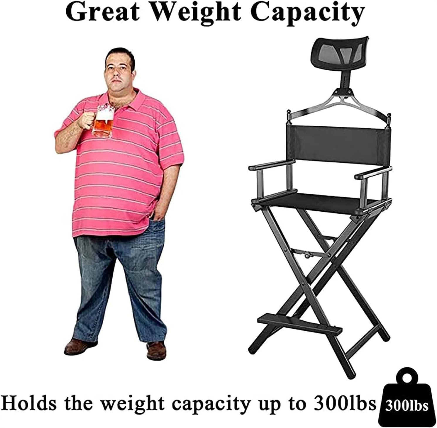 Professional Lightweight Folding Directors Chair for Makeup Artists Portable Aluminum Construction