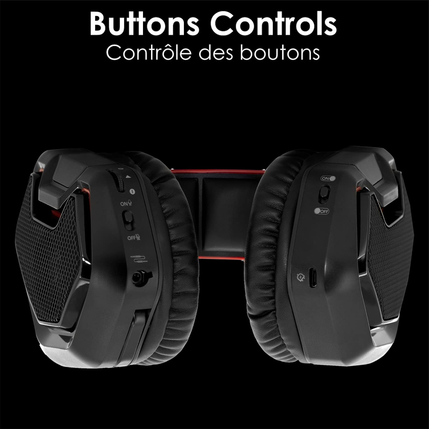 EMPIRE GAMING - WarCry P-W1 Cascos Auriculares Gaming Inalámbrico con Micrófono - PC/PS4/PS5/Xbox/Switch/Mac -2,4 GHz Wireless - Sonido Estéreo Surround -LED Roja