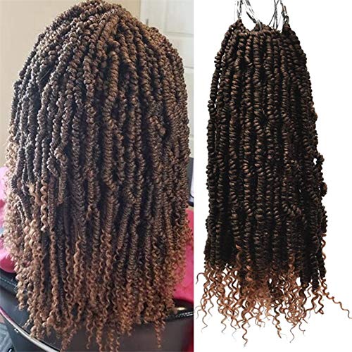 Bomb Twist Crochet Hair Curly Ends Pre Twisted Soft Light Hair Extensions(14inch,#1B/27,6pcs)