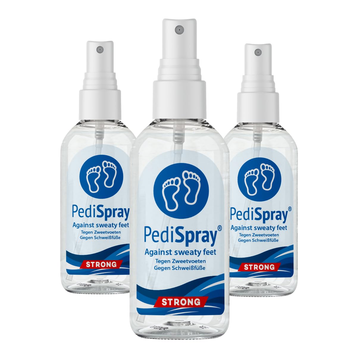 PediSpray® Strong lot de 3 | Spray antitranspirant pour pieds à transpiration excessive | Protection longue durée, sans parfum