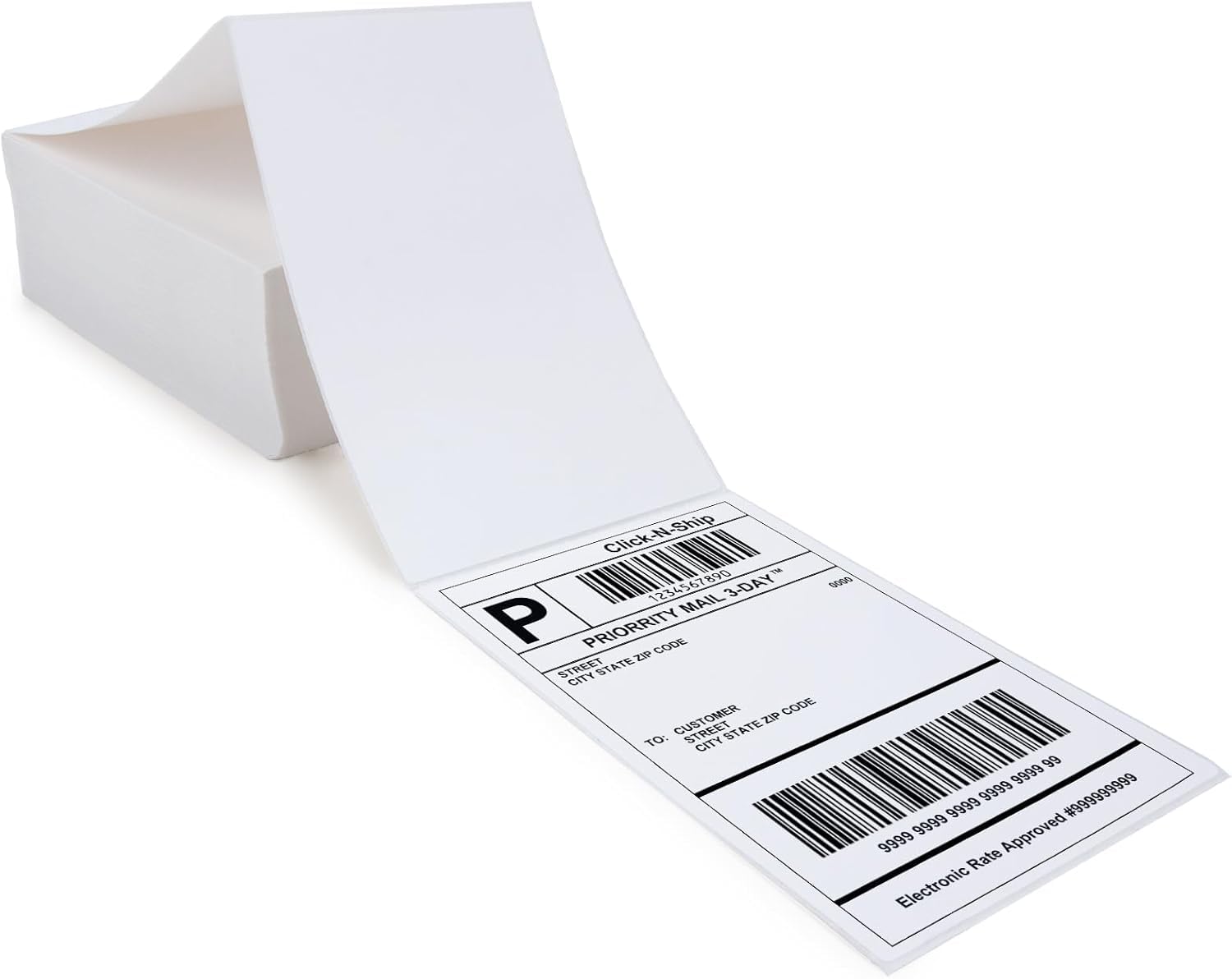 L LIKED 500 Fanfold 4" x 6" Direct Thermal Shipping Labels, with Perforated Line for Thermal Printers - Compatible with Zebra & Rollo Printer image 7