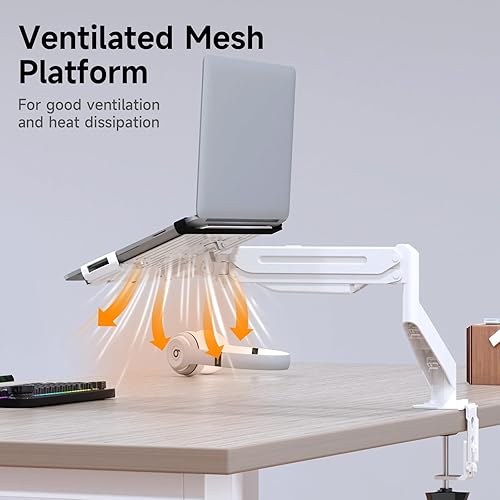 Miniatura 5 de suptek Bandeja de montaje en brazo VESA ajustable de 13 a 18 pulgadas para brazos y soportes de monitor (solo bandeja), se adapta a orificios de