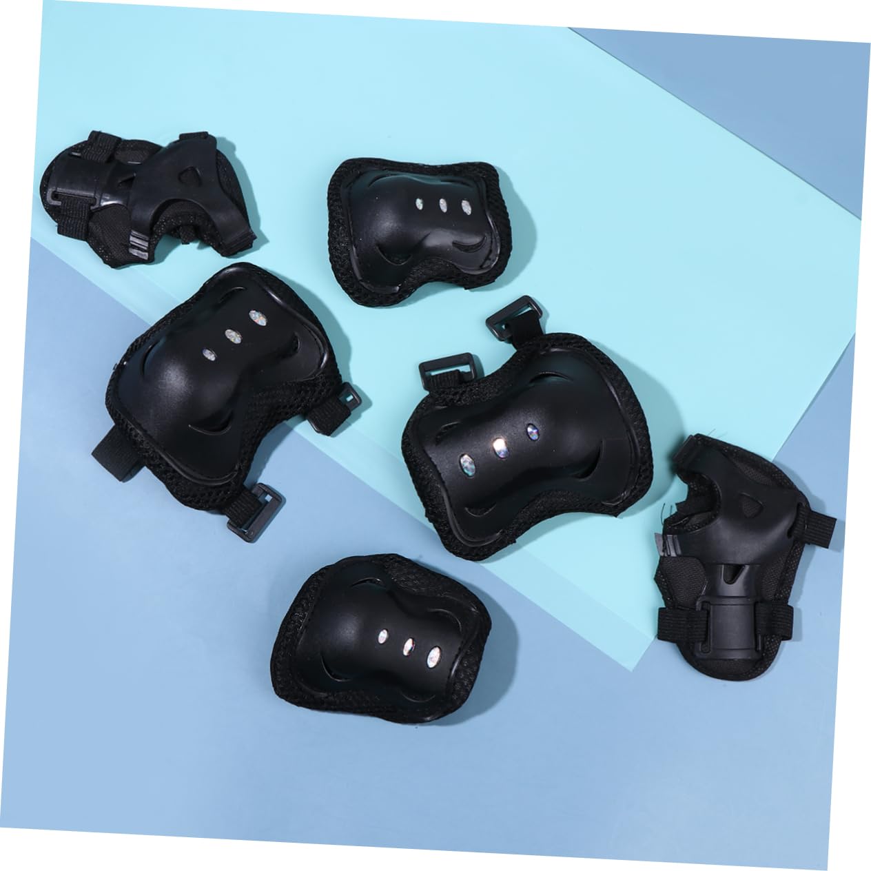 HOLIDYOYO 6Pcs Sports Protective Gear for Elbow and Knee Pads for Cycling Skateboarding Roller Skating Comfortable Durable All Black Design for Outdoor Activities