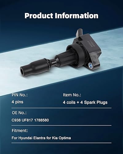 Vista 1735 de ECCPP Bobinas de encendido portátiles de repuesto para automóvil compatibles con Infiniti I30/para Nissan Maxima 3.0L V6 2000-2001 Reemplazo