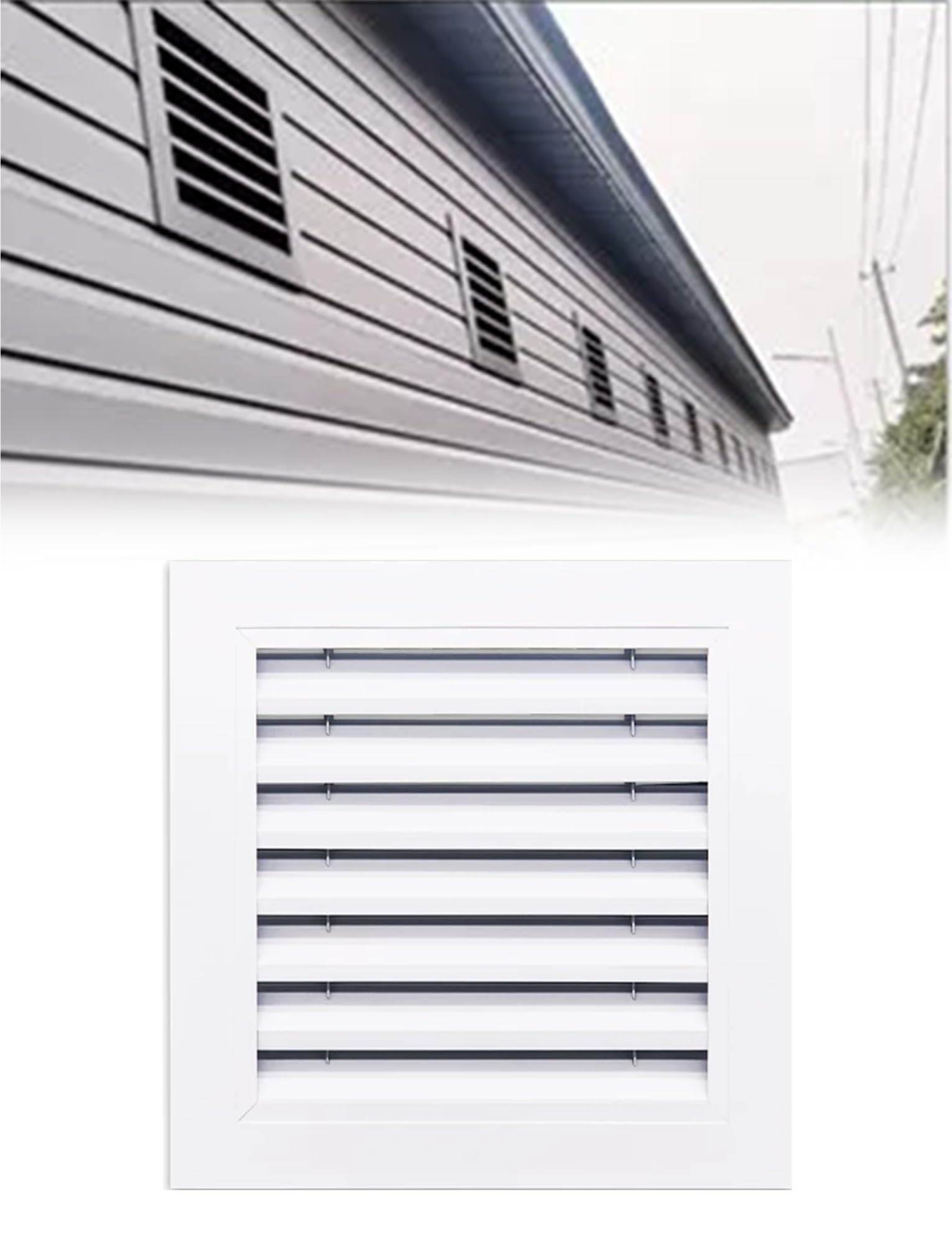 Grille d'aération murale externe en aluminium antirouille de 300x300 mm pour façade