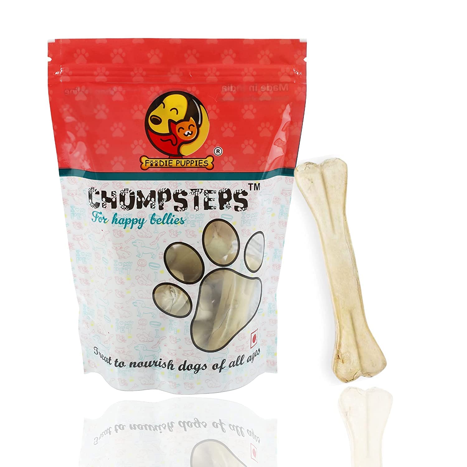 Foodie Puppies Chompsters Rawhide Pressed Bone Calcium Treat for Dogs - 6inch (24 Bones) | Suitable for Puppy and Small to Medium Dogs | Best Healthy Dog Bones to Clean Teeth and Freshen Breath (B0BZRW8LW1) Amazon Price History, Amazon Price Tracker