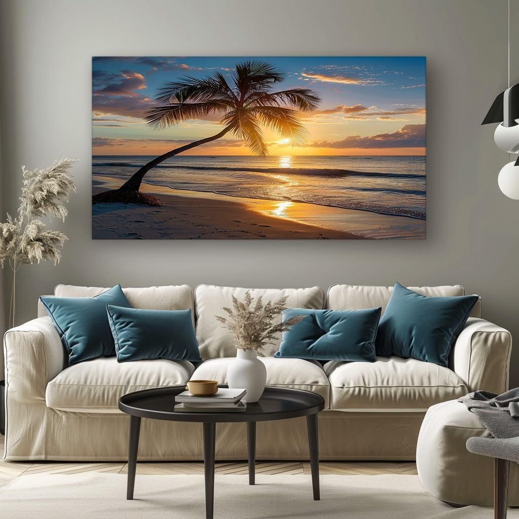 MKBKLI Sunset Seaside Coconut Tree
