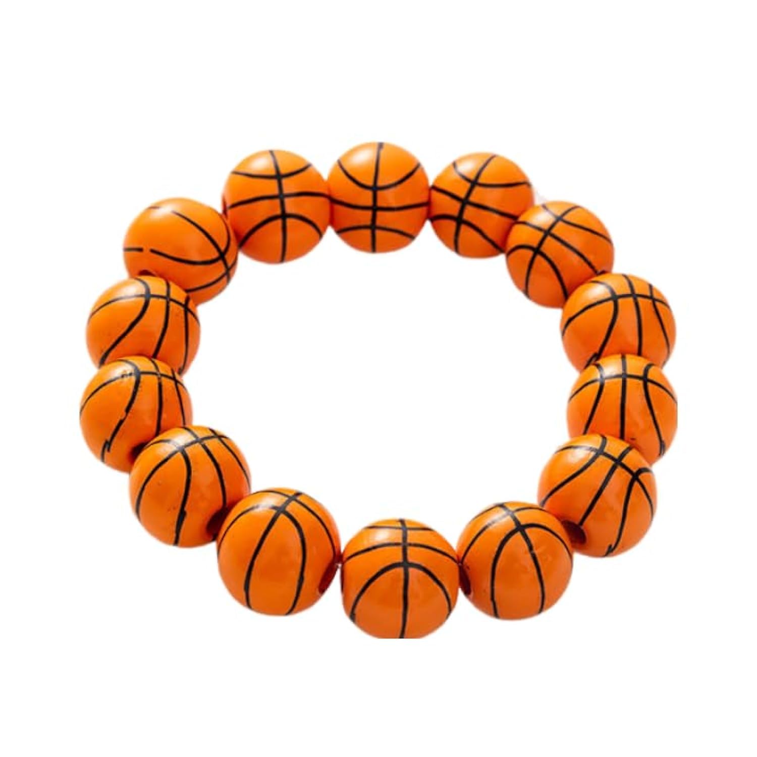 QRH Sport Ball Bracelet for Men Women Cute Wooden Basketball Beads Stretch Bracelet Football Tennis Basketball Baseball Soccer Sports Bracelet Game Day Accessories for Players Sport Fans Cheerleader
