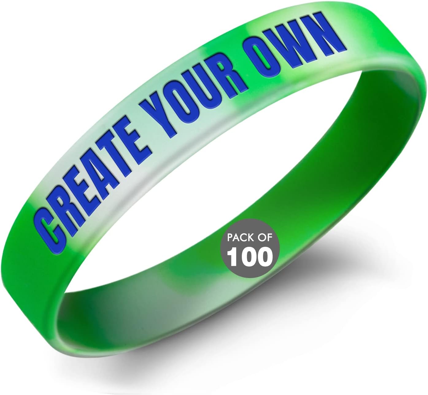 100 Pcs Personalized Silicone Wristbands Rubber Bracelets Wristbands Customized for Business, Events, Motivation, Support, Fundraisers(Rainbow)