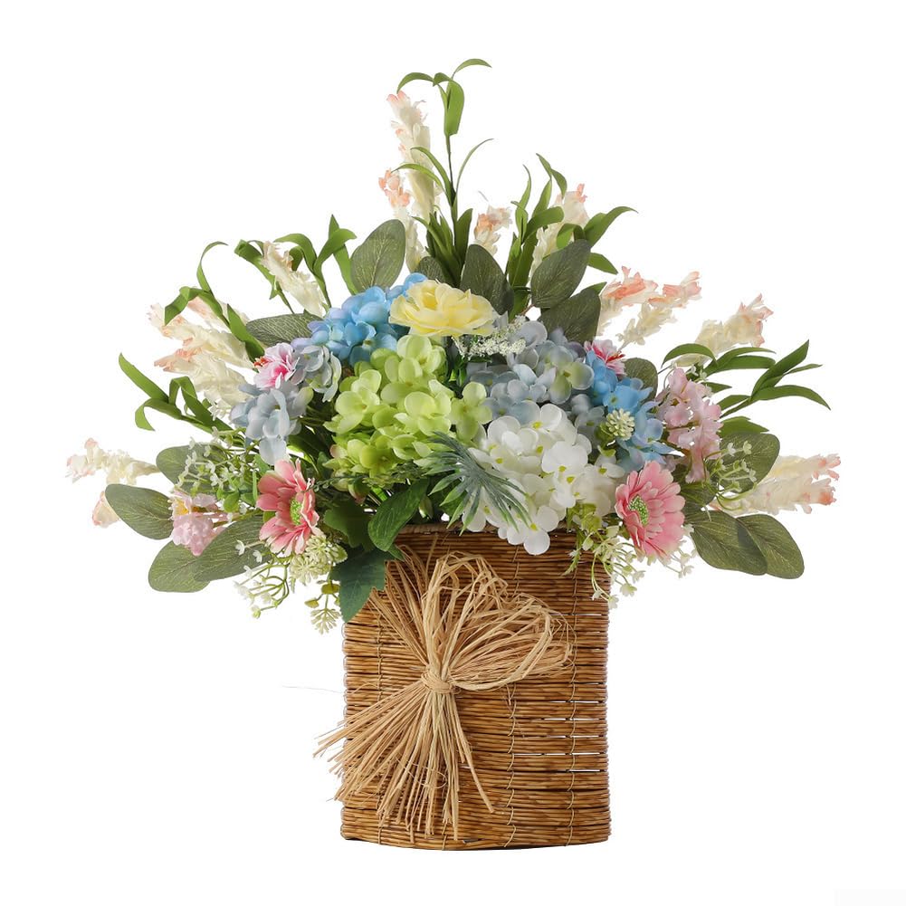 Cesta Puerta Primavera Tulipanes 48x38cm Tela