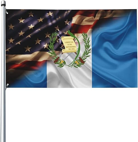 Bandera de Guatemala y Estados Unidos, bandera de jardín y desfile, 3 x 5 pies