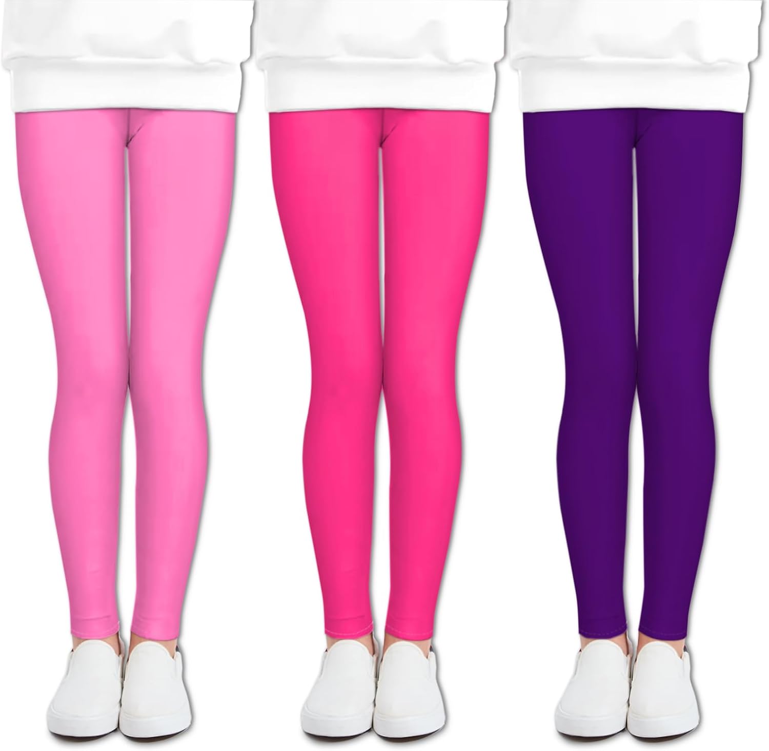 LUOUSE Multipack Cute Printed Girls Stretch Leggings Ankle Length 4-13 Years