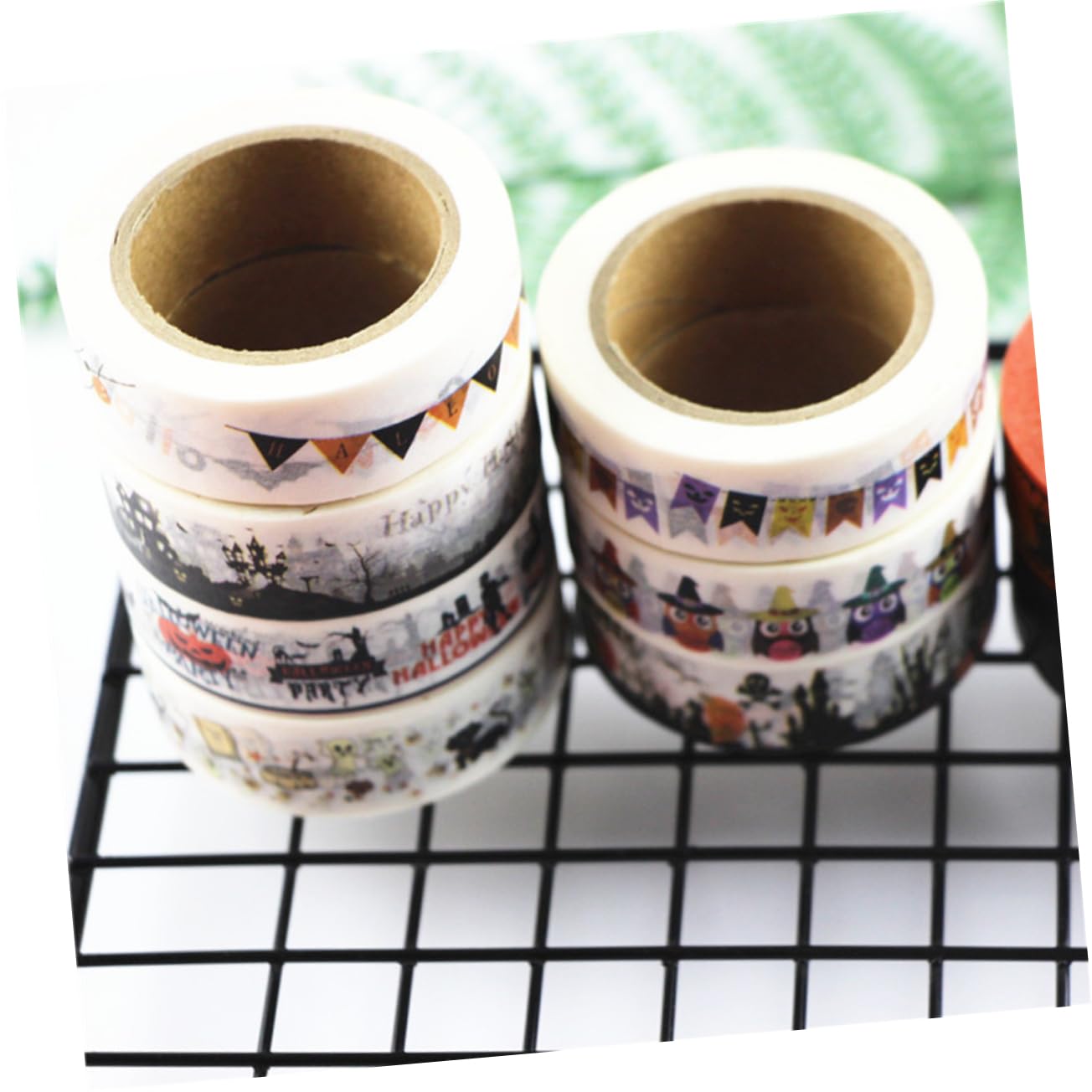 Lurrose 3 Sets Washi-klebeband Basteln Dekoratives Abdeckband Klebstoff Für Halloween-themen Sammelalben Kalender 6 Stück X 3