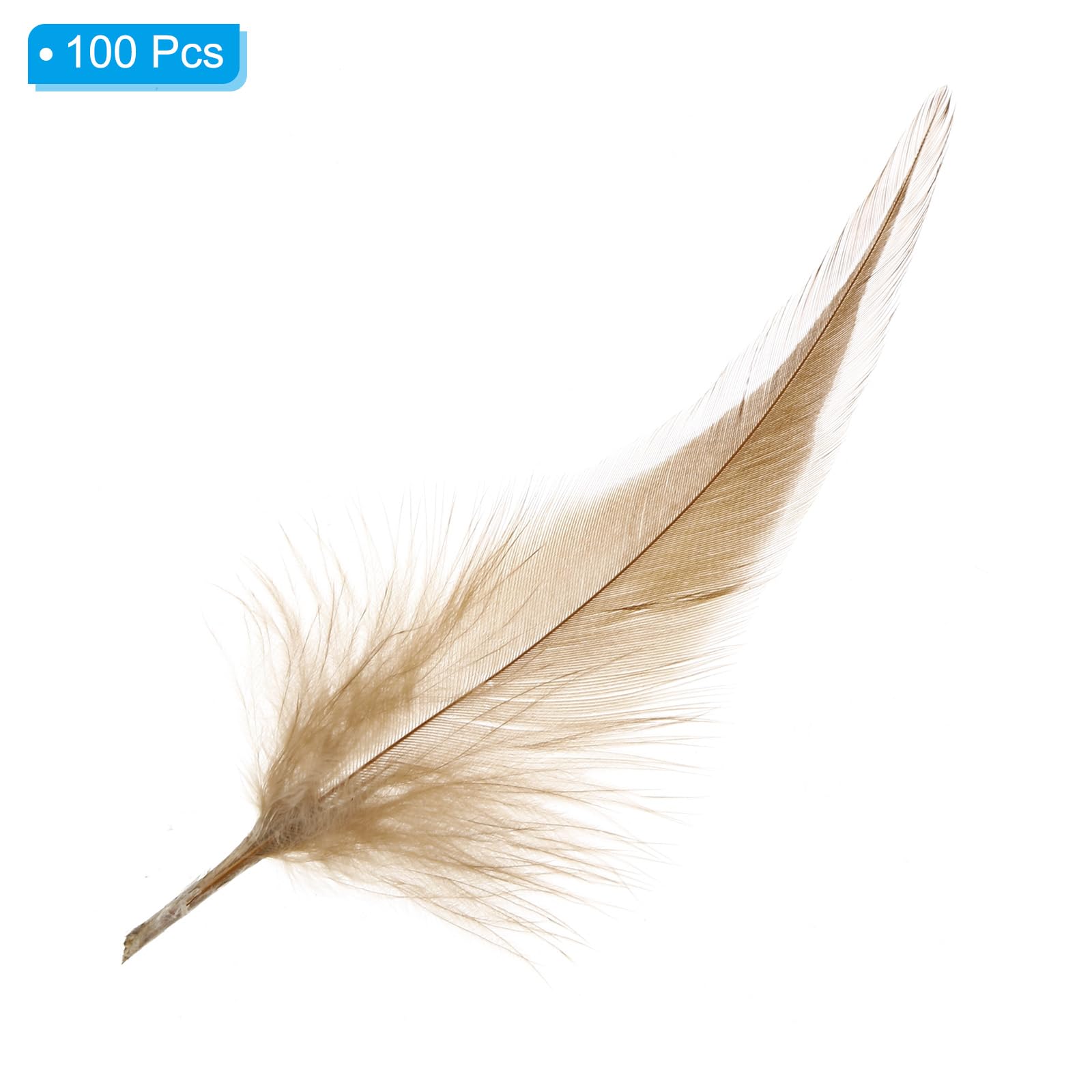 PATIKIL 5-6 Pulgadas Plumas Gallo, 100 Paquete Granel Plumas Naturales para Artesanías Carnaval Trabajo Hecho a Mano Ropa Disfraces Boda Fiesta Estilo 2, Claro Marrón