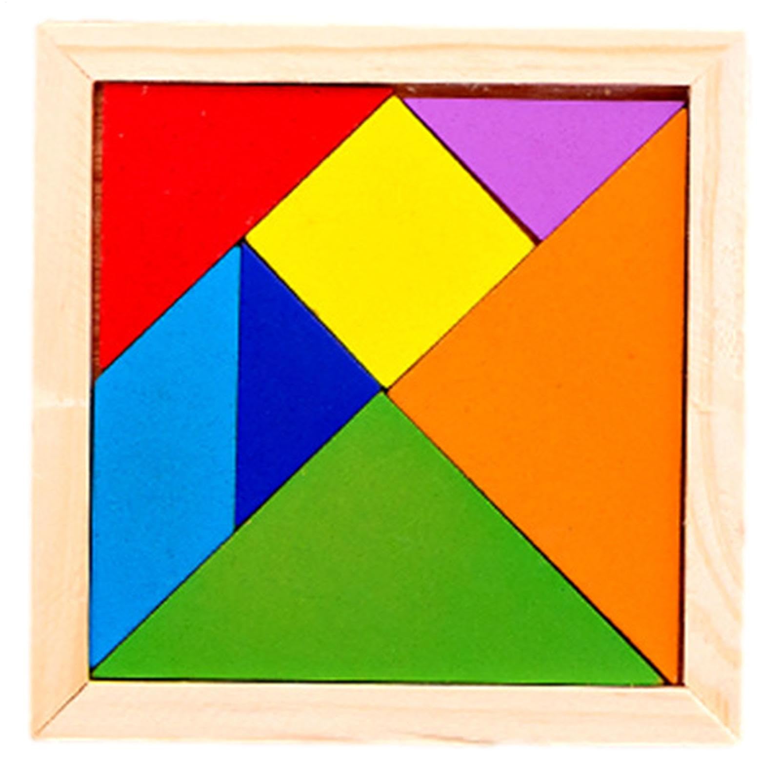 Tangram Gioco di pensiero – Set di mattoncini da costruzione in legno da 40 g, attività di apprendimento geometrico, puzzle per l'educazione precoce, gioco per casa, viaggi, vacanze, campeggio