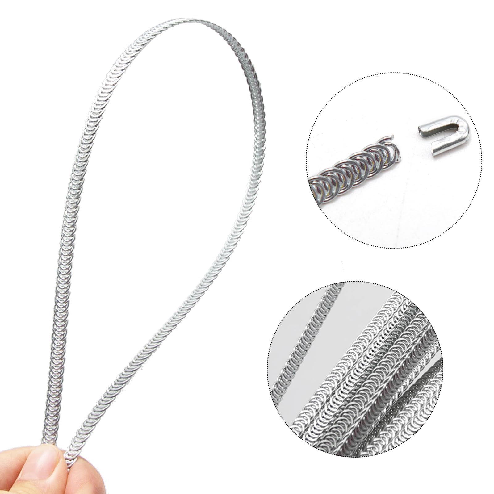 Corsé de acero de metal de 10 yardas de 1/4 pulgadas precortado con 50 puntas de estructura y forma para corsés, lencería, vestidos, sombreros, disfraces, manualidades y más (6 mm) (1/4 x 32.8 pies,