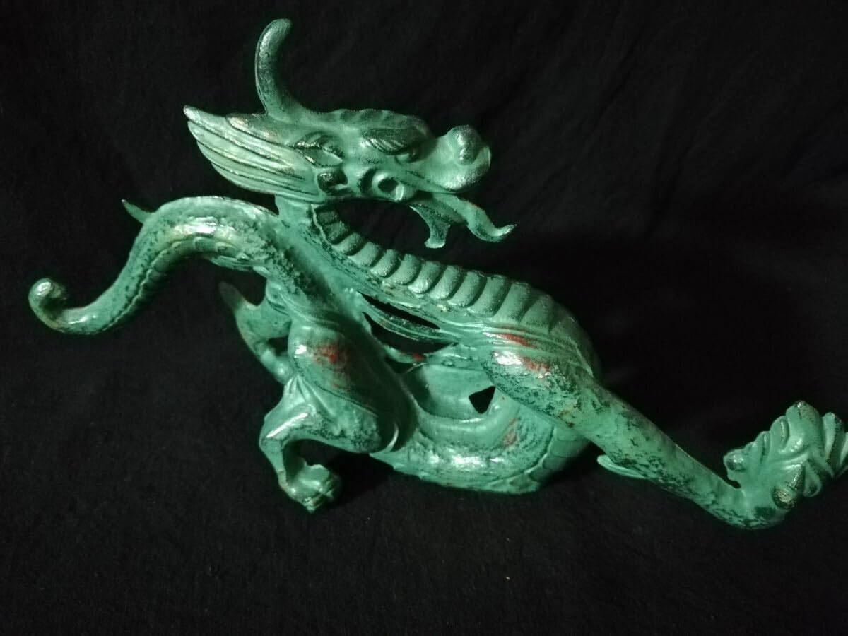 青銅製ドラゴン置物 青銅製？アンティーク 龍 ドラゴン 置き物 カッコいい 龍 置物 銅」の