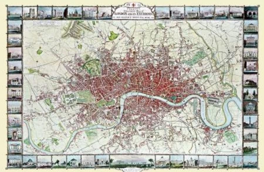 Puzzle del mapa de Londres de 1851 por John Tallis, 1000 piezas de 690 x 480 mm