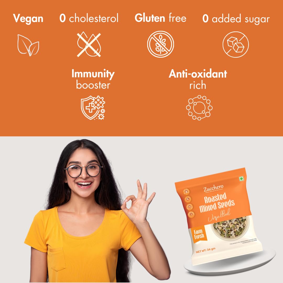 Buy Now Zucchero Roasted Premium Mixed Seeds, Unsalted, 400G (6 In 1... 6 Buy Now Zucchero Roasted Premium Mixed Seeds, Unsalted, 400G (6 In 1...