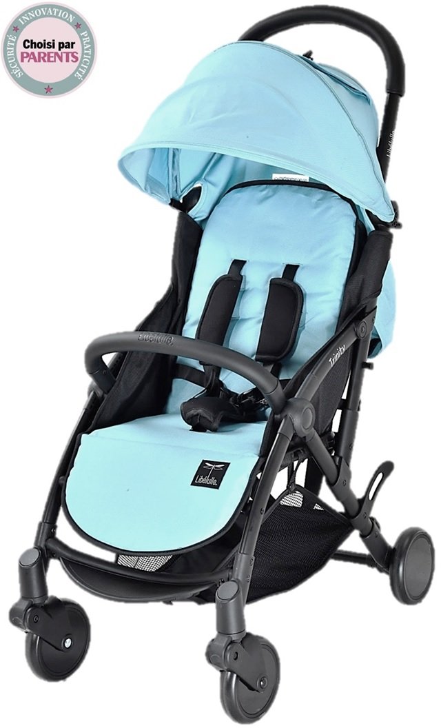 Trinity zestaw 2 bardzo lekkich wózków dziecięcych dla dzieci w wieku 0-3 - 5,5 kg - ultrakompakt - rozmiar bagażu do przenoszenia - samolot + ultralekki miękki wózek transportowy - 2 kg - składany - 0/9 kg - niebieski