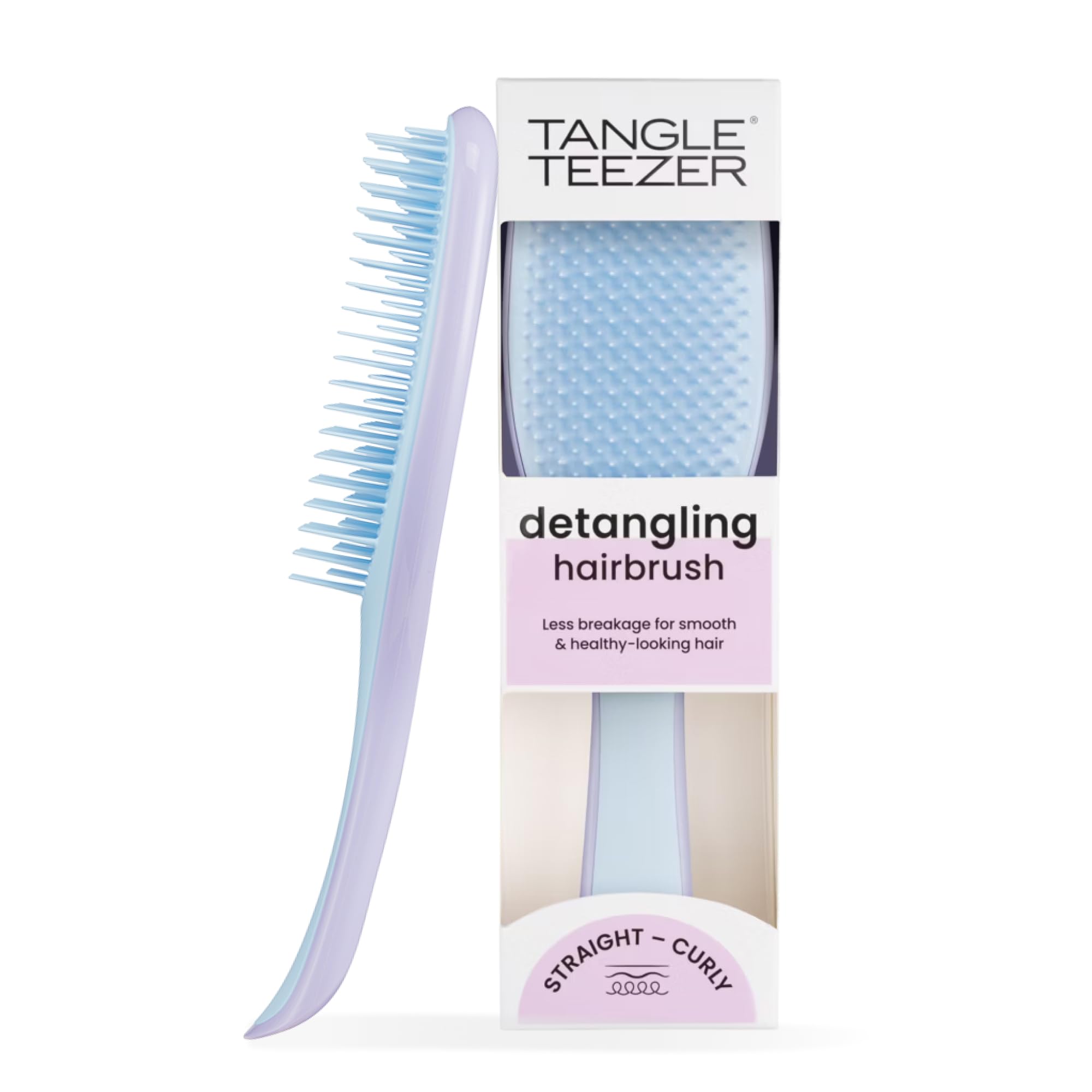 Tangle Teezer Ultimate Detangler Hairbrush - For Wet & Dry Hair - Detangling Brush for All Hair Types - Two-Tiered Teeth Reduce Breakage & Eliminate Knots - Lilac Cloud Blue