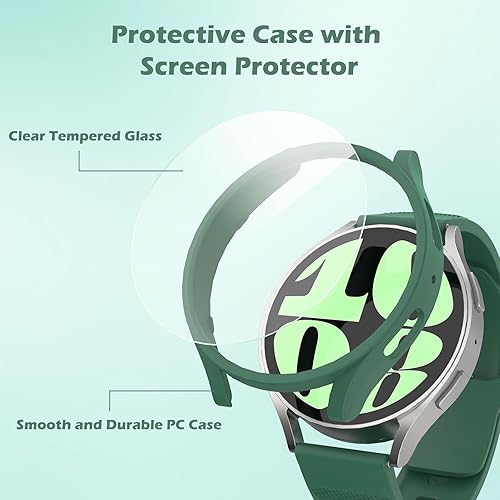 Miniatura 2 de MoKo Funda protectora de 5+5 piezas compatible con Samsung Galaxy Watch 6 de 1.575 pulgadas, resistente a los arañazos y protector de pantalla de