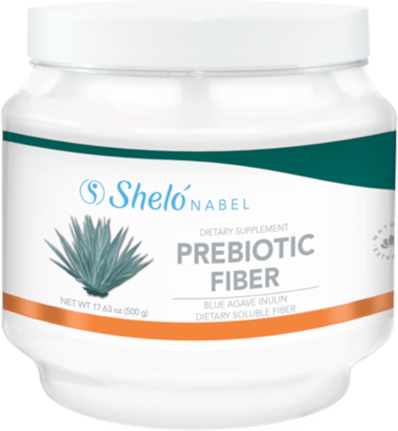 Shelo Nabel Prebiotic Fiber Blue Agave Inulin Powdered Premix 17.63 oz, White