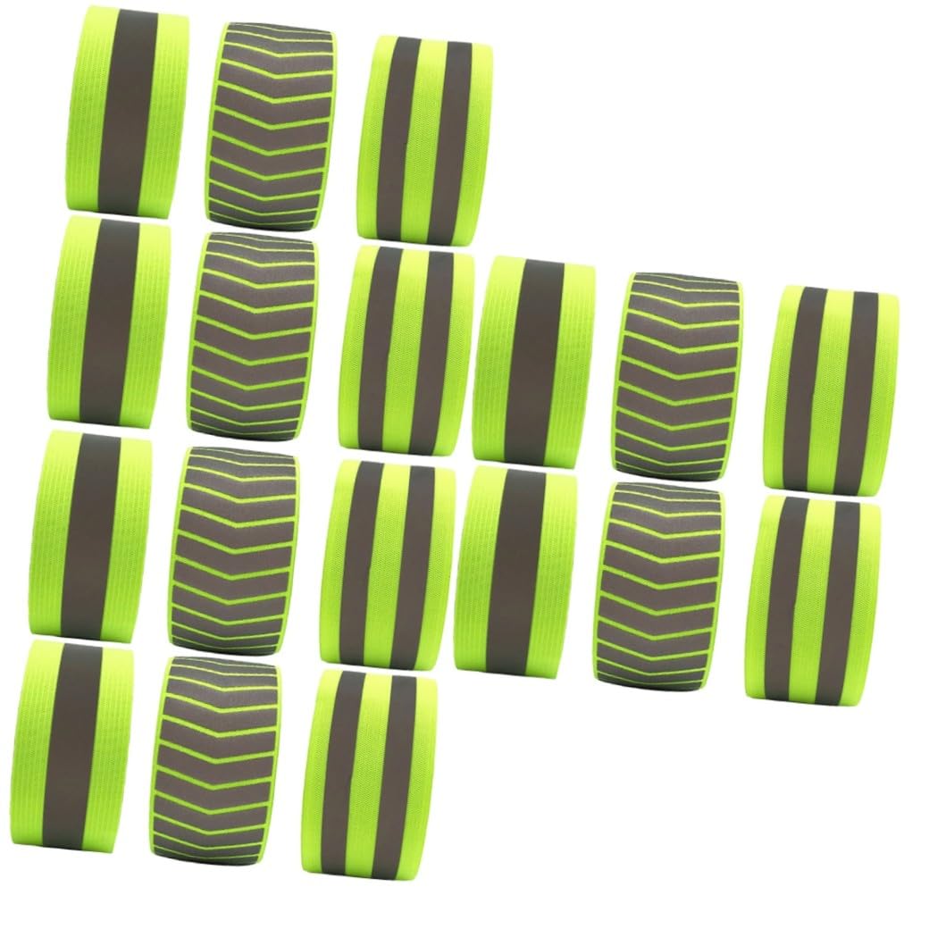 YARNOW Brassard Réfléchissant Réflecteurs Coureurs Poignet Nuit Brassard Fluorescent Bande De Sécurité Bracelets Groupe Ceinture De Course Sport Brassards Illuminé Green