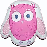 Vista 8 de Cozy Line Home Fashions Queen - Juego de edredón reversible de 7 piezas con bonito bordado de búho rosa, azul y verde, 100% algodón, colcha