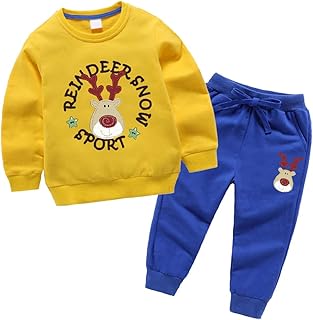 Anuncio patrocinado: amropi Niños Bebes Conjuntos Chándales de Deporte Reno Impreso Sudadera sin Capucha y Trotar Pantalon...