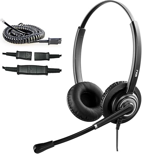 Miniatura 11 de MKJ Cisco Auriculares con cancelación de ruido con cable con micrófono RJ9 con cable para teléfonos Cisco Office CP-7821 7940 7942G 7945G 7961G