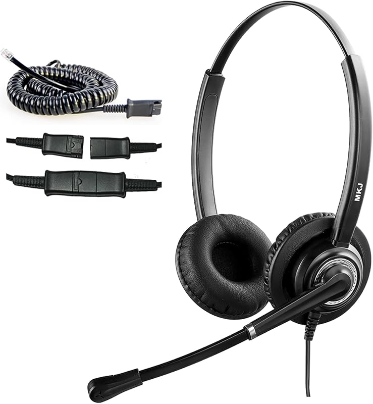 Telephone Headset with Microphone Noise Canceling Corded RJ9 Dual Ear Cisco Headset for Cisco Landline Phone CP-7821 CP-7841 7931G 7940 7942G 7945G 7960 7962G 7965G 7970 8841 8865 8961 9951