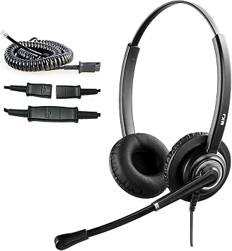 MKJ Telephone Headset with Microphone Noise Canceling Corded RJ9 Dual Ear Cisco Headset for Cisco Landline Phone CP-7821 CP-7841 7931G 7940 7942G 7945G 7960 7962G 7965G 7970 8841 8865 8961 9951
