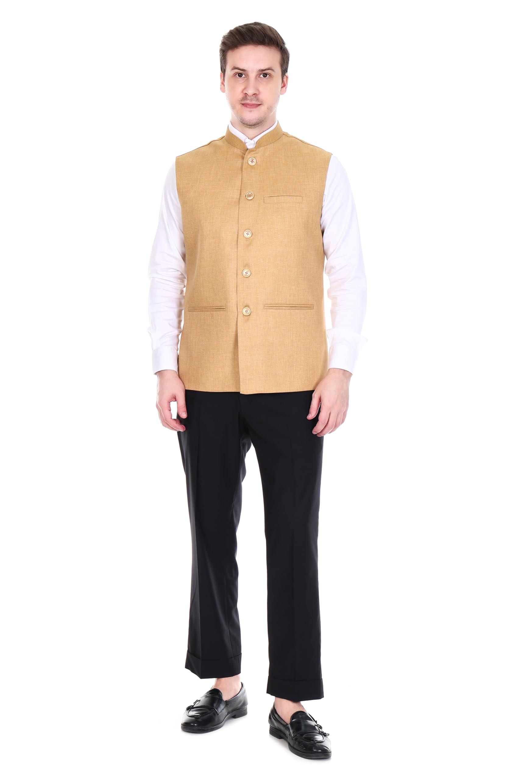 SS Fashion Men's jute Nehru Jacket Waistcoat, Solid, Mandarin Collar, Regular Fit, Ethnic-image-27