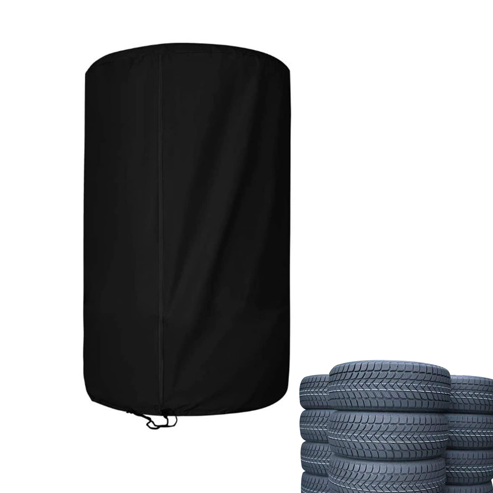 FDGDFG Premium Strong Black Wheel Cover Tyre Bag Protector Transport Storage Bag Suitable for 4 Sets of Tires, Tyres Storage Cover and Seasonal Tyres Cover, Black, 28'' X 43'' (73cm X 110cm)