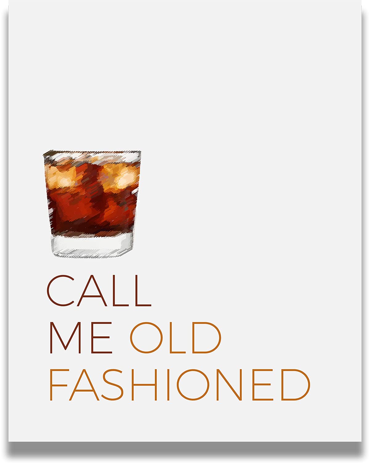 GovivoCall Me Old Fashioned Wall Art | Vintage Bar Prints | Bar Wall Decor | Whiskey Decor for Home | Whiskey Wall Art | Cocktail Wall Art | Alcohol Wall Art | Bar Decor - 11x14 unframed print